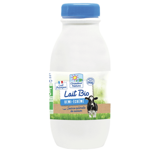 Lait vache demi ecreme - 1/2 l