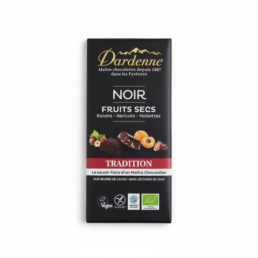 Choco noir fruits secs 71% sans gluten