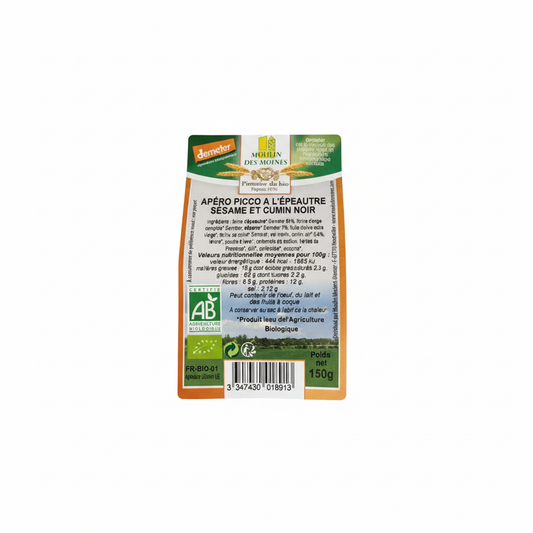 Apéro picco épeautre/sésame/cumin 150gr