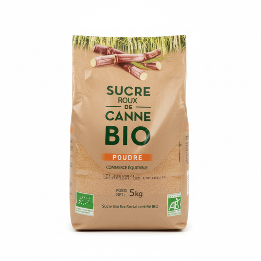 Sucre de canne roux poudre du bresil