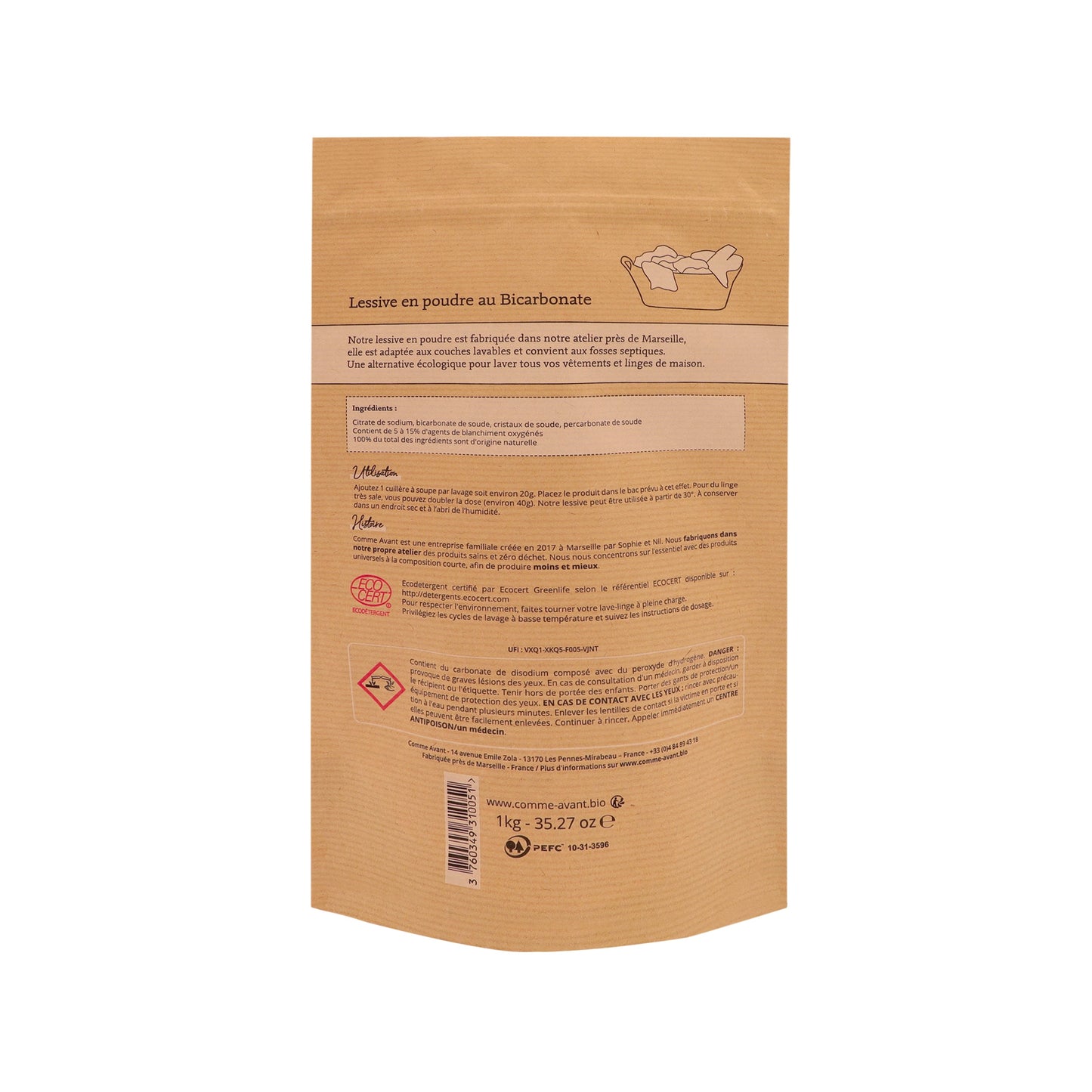 Comme Avant -- Lessive en poudre au bicarbonate - 1 kg